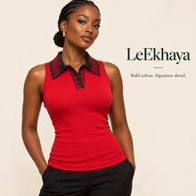 Load image into Gallery viewer, LeEkhaya modelled red top Instagram post